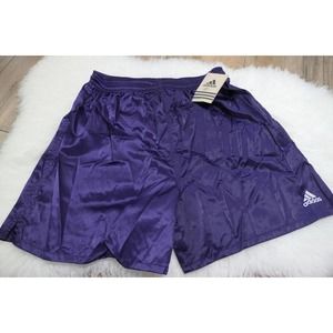 NWT Vintage Y2K Adidas Shorts Men's Large Shiny Satin Purple Soccer Genoa II